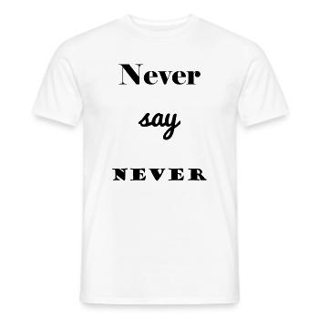 QUOTE. MESSAGE. HUMOR. FUNNY QUOTES - Men's T-Shirt - white - Front - AI Model Male 178 dark (178cm)