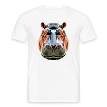 Nilpferd Flusspferd Mama Hippopotamus Cooles Hippo - Men's T-Shirt - white - Front - AI Model Male 178 dark (178cm)