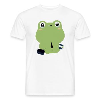 Müder Bürofrosch in Krawatte - Männer T-Shirt - Weiß - Vorne - AI Model Male 178 dark (178cm)