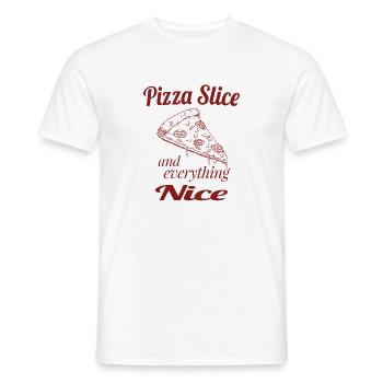 Pizza Slice and Everything Nice – Cute Pizza Humor - Männer T-Shirt - Weiß - Vorne - AI Model Male 178 dark (178cm)