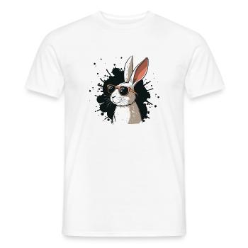 Cool Bunny Glasses on Black - Männer T-Shirt - Weiß - Vorne - AI Model Male 178 dark (178cm)