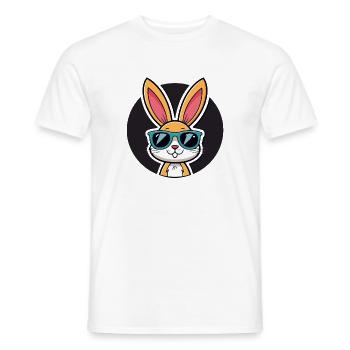 Lapin solaire en lunettes bleues - T-shirt homme - blanc - Devant - AI Model Male 178 dark (178cm)