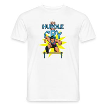 Hürdenlauf: No Hurdle No Cry - Männer T-Shirt - Weiß - Vorne - AI Model Male 178 dark (178cm)