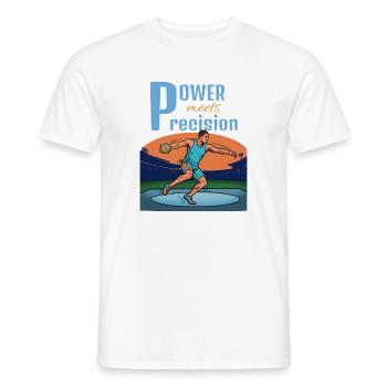 Power meets precision – discus throw - Men's T-Shirt - white - Front - AI Model Male 178 dark (178cm)