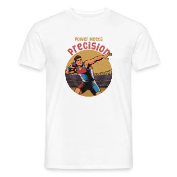 Lancer du poids : puissance rencontrée précision - T-shirt homme - blanc - Devant - AI Model Male 178 dark (178cm)