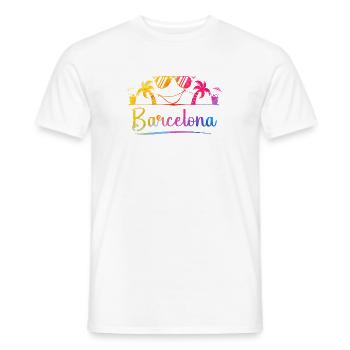 Barcelona Strandpalme Sunset - Männer T-Shirt - Weiß - Vorne - AI Model Male 178 dark (178cm)
