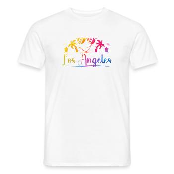 Palmiers de Los Angeles - T-shirt homme - blanc - Devant - AI Model Male 178 dark (178cm)
