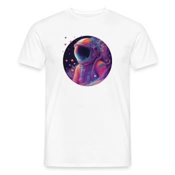 Neon astronaut in color space - Men's T-Shirt - white - Front - AI Model Male 178 dark (178cm)