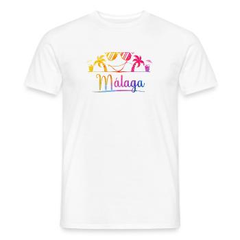 Málaga Tropical Palm Sunglasses - Men's T-Shirt - white - Front - AI Model Male 178 dark (178cm)