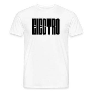 Electro music typography design - Men's T-Shirt - white - Front - AI Model Male 178 dark (178cm)