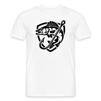 Hecht Fisch Angeln Symbol - Männer T-Shirt - Weiß - Vorne - AI Model Male 178 dark (178cm)