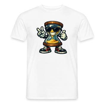 Ambiance sablier avec lunettes de soleil - T-shirt homme - blanc - Devant - AI Model Male 178 dark (178cm)