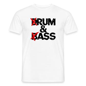 Drum & Bass / Rum & Ass Schlagzeuger Vintage-Musik - Männer T-Shirt - Weiß - Vorne - AI Model Male 178 dark (178cm)