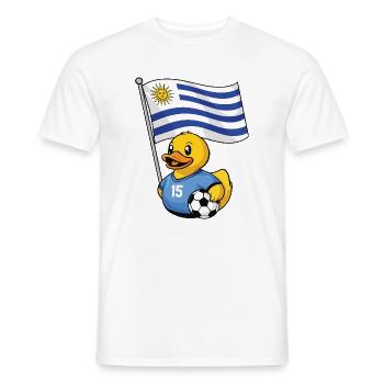 Uruguay Football Fan Shirt for Proud Fans - Men's T-Shirt - white - Front - AI Model Male 178 dark (178cm)
