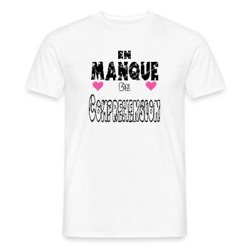 En Manque de Compréhension - T-shirt homme - blanc - Devant - AI Model Male 178 dark (178cm)
