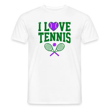I Love Tennis London, Stylisches Tennis Fan Shirt - Männer T-Shirt - Weiß - Vorne - AI Model Male 178 dark (178cm)