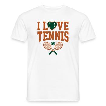 I Love Tennis Paris, Stylisches Tennis Fan Shirt - Männer T-Shirt - Weiß - Vorne - AI Model Male 178 dark (178cm)