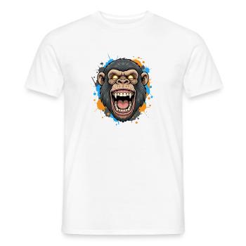 Schreiender Gorillakopf Splash - Männer T-Shirt - Weiß - Vorne - AI Model Male 178 dark (178cm)