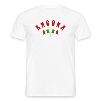Ancona Flags Emblem - Men's T-Shirt - white - Front - AI Model Male 178 dark (178cm)