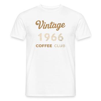 Vintage 1966 – Coffee Club Retro Birth Year - Men's T-Shirt - white - Front - AI Model Male 178 dark (178cm)