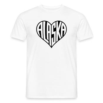 L’Alaska en lettres de cœur - T-shirt homme - blanc - Devant - AI Model Male 178 dark (178cm)