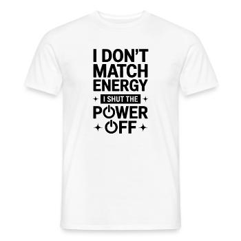 J’ai coupé le courant Cadeau des expressions drôles - T-shirt homme - blanc - Devant - AI Model Male 178 dark (178cm)