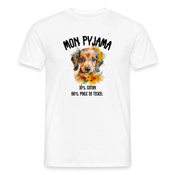 Dackelhund-Pyjama-Humor - Männer T-Shirt - Weiß - Vorne - AI Model Male 178 dark (178cm)