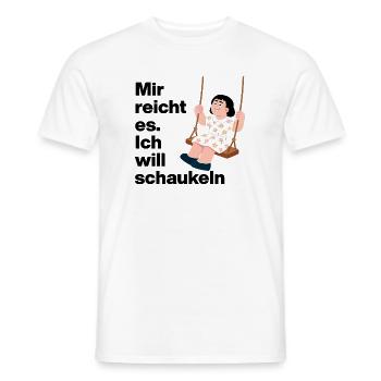 I WANT TO SWING. NO DESIRE FOR PEOPLE - Men's T-Shirt - white - Front - AI Model Male 178 dark (178cm)