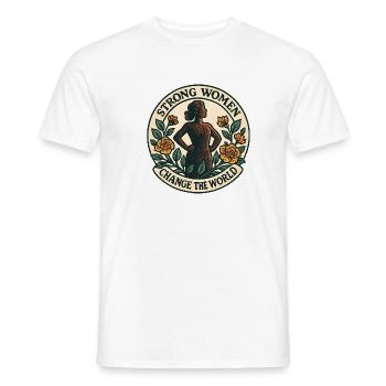 Starke Frauen verändern die Welt - Männer T-Shirt - Weiß - Vorne - AI Model Male 178 dark (178cm)