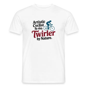 Künstlerischer Radfahrer Cycler By Day Twirler Pro - Männer T-Shirt - Weiß - Vorne - AI Model Male 178 dark (178cm)
