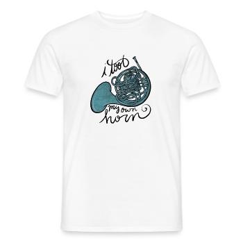 Aqua French Horn Tangle - Men's T-Shirt - white - Front - AI Model Male 178 dark (178cm)