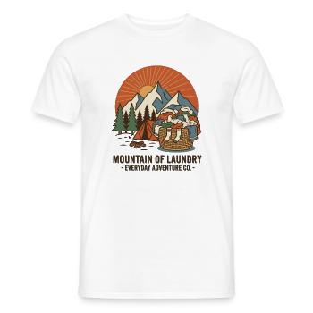 Mountain of Laundry – Outdoor Humor Berg Wäsche - Men's T-Shirt - white - Front - AI Model Male 178 dark (178cm)