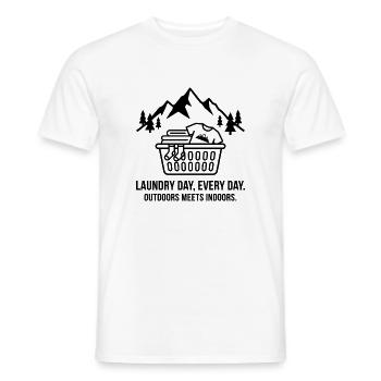 Mountain of Laundry – Outdoor Humor Berg Wäsche - Men's T-Shirt - white - Front - AI Model Male 178 dark (178cm)