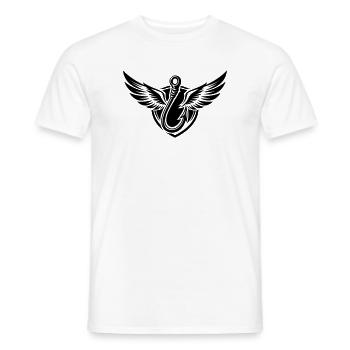 Fishing Hook Icon Fishing Logo - Men's T-Shirt - white - Front - AI Model Male 178 dark (178cm)
