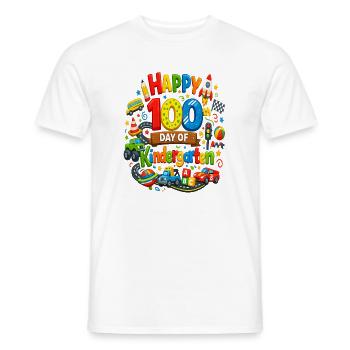 Happy 100 Day of Kindergarten – 100th Kindergarten - Men's T-Shirt - white - Front - AI Model Male 178 dark (178cm)