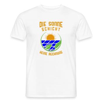 Die Sonne schickt keine Rechnung / Umwelt, Natur - Männer T-Shirt - Weiß - Vorne - AI Model Male 178 dark (178cm)