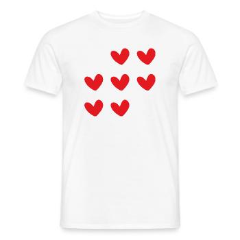 I Love You Hearts Typography Graphic - Männer T-Shirt - Weiß - Vorne - AI Model Male 178 dark (178cm)