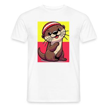 loutre - T-shirt homme - blanc - Devant - AI Model Male 178 dark (178cm)