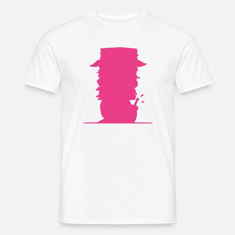 Snail File Stack Silhouette - Men’s T-shirt - white