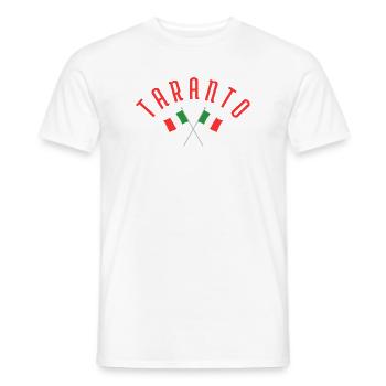 Taranto Crossed Italian Flags Emblem - Men's T-Shirt - white - Front - AI Model Male 178 dark (178cm)