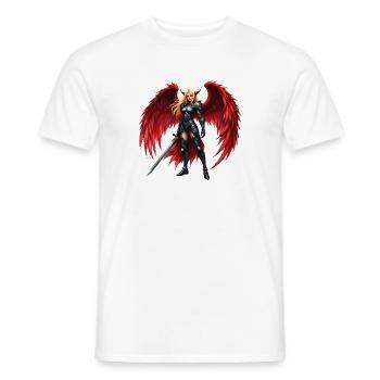 Crimson Winged Warrior - Men's T-Shirt - white - Front - AI Model Male 178 dark (178cm)