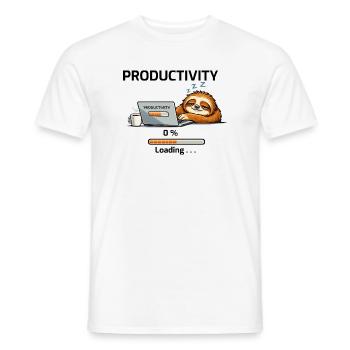 Productive Sloth on Laptop - Men's T-Shirt - white - Front - AI Model Male 178 dark (178cm)