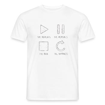 Mindfulness, Moments, Memories, Happiness - Men's T-Shirt - white - Front - AI Model Male 178 dark (178cm)