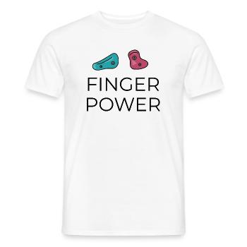 Bouldering - Finger Power Design - Men's T-Shirt - white - Front - AI Model Male 178 dark (178cm)