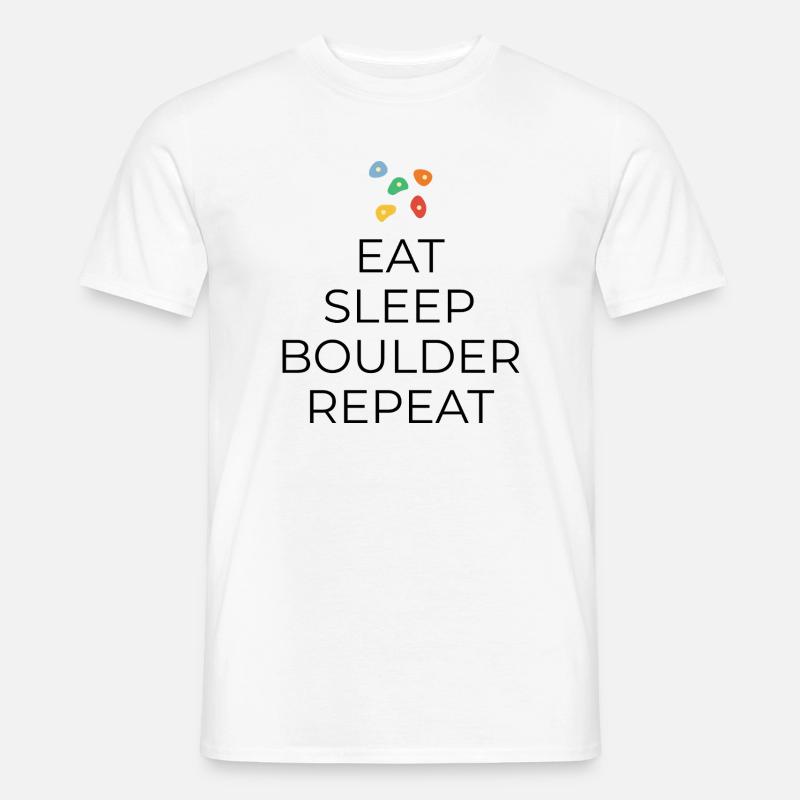 Eat - Sleep - Boulder - Repeat - Design Bouldern - Männer T-Shirt - Weiß