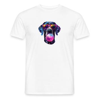 Un dogue allemand avec chewing-gum - T-shirt homme - blanc - Devant - AI Model Male 178 dark (178cm)
