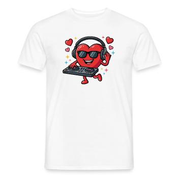 Valentinstag DJ EDM Lustiger DJ Valentinstag - Männer T-Shirt - Weiß - Vorne - AI Model Male 178 dark (178cm)