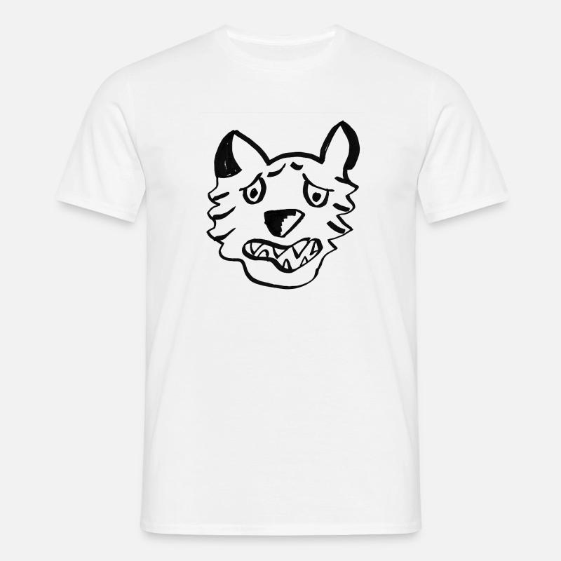 Black Wolf Graffiti-Linien - Männer T-Shirt - Weiß