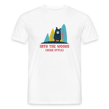 Into the Woods – Bear Style Outdoor Spruch - Männer T-Shirt - Weiß - Vorne - AI Model Male 178 dark (178cm)