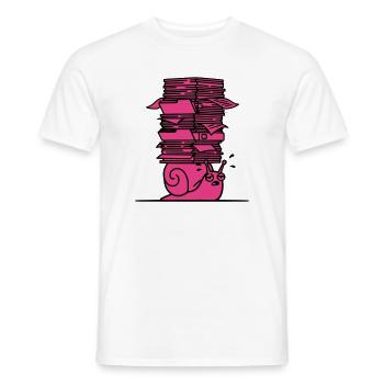 Schnecke Akten Büro Bunt - Männer T-Shirt - Weiß - Vorne - AI Model Male 178 dark (178cm)